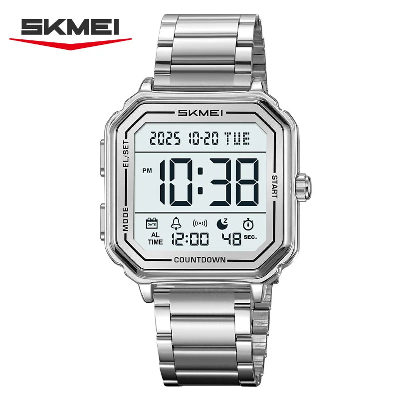 2559 Sport EL Light Casual Watch for Man Chronograph Countdown Stopwatch Digital Wristwatch 2Time Fashion - Visuel 9 | SAMAG
