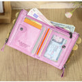 CONTACT'S Fashion Genuine Leather Women Wallet Bifold Card Holder Coin Purse Small Women's Purse Money Clip Men Pocket Wallets