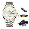 OLEVS Watch for Men 100% Original Automatic Mechanical Man Watches Steel Strap Waterproof Wristwatches Men's Luxury Brand Watch