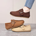 2026 Women Suede Clogs with Adjustable Buckle Cork Leather Mules Comfortable Slip on Women Slippers Outdoor Cork Clogs