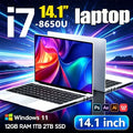 Laptop Intel I7 8650U Windows 11 Pro 14.1 Inch Notebook Computer Gamer 12GB RAM 1TB 2TB SSD PC Gaming Office 1920*1080 4K HD