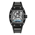 Hot Selling New High Quality Barrel Case Automatic Watch Stylish Sports Silicone Strap Mechanical Business Casual Watches