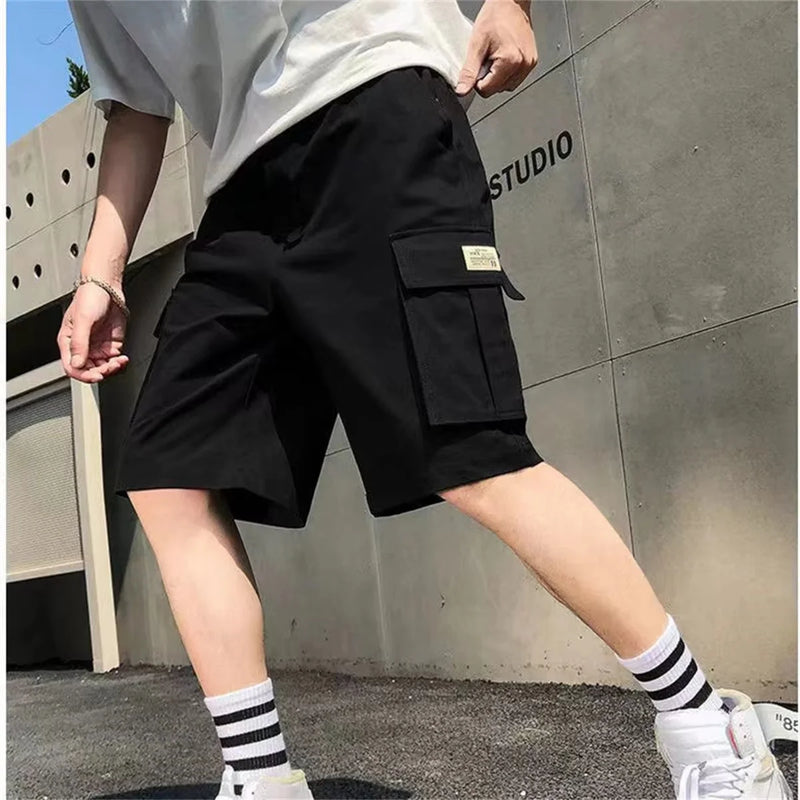 Fashion Men Trend Cargo Shorts Letter Print Pocket Summer | SAMAG