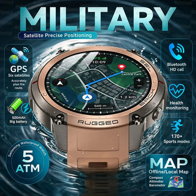 Military Satellite Offline Map GPS Smart Watch Men | SAMAG