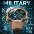 2026 Military Satellite Offline Map GPS Smart Watch Men 1.43''AMOLED Bluetooth Call Compass 5ATM Waterproof 170+Sport Smartwatch