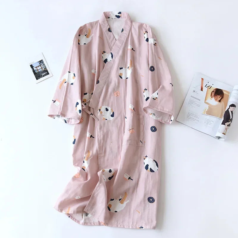Japanese-style Kimono Pajamas Summer New 100% Cotton | SAMAG