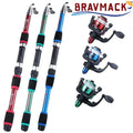 BRAVMACK Telescopic Fishing Pole Full Kit With Spinning Reel Baits Hooks Portable Travel Outdoor Angling Tackle Complete Set