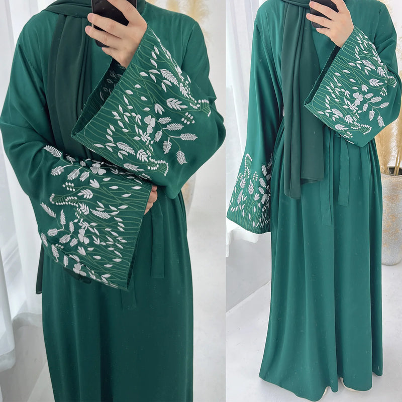 Turkey Emboridery Abaya for Women Dress Morocco Dubai Islam Vestidos Eid Muslim Arab Long Robe Ramadan Kaftan Abayas Jalabiya
