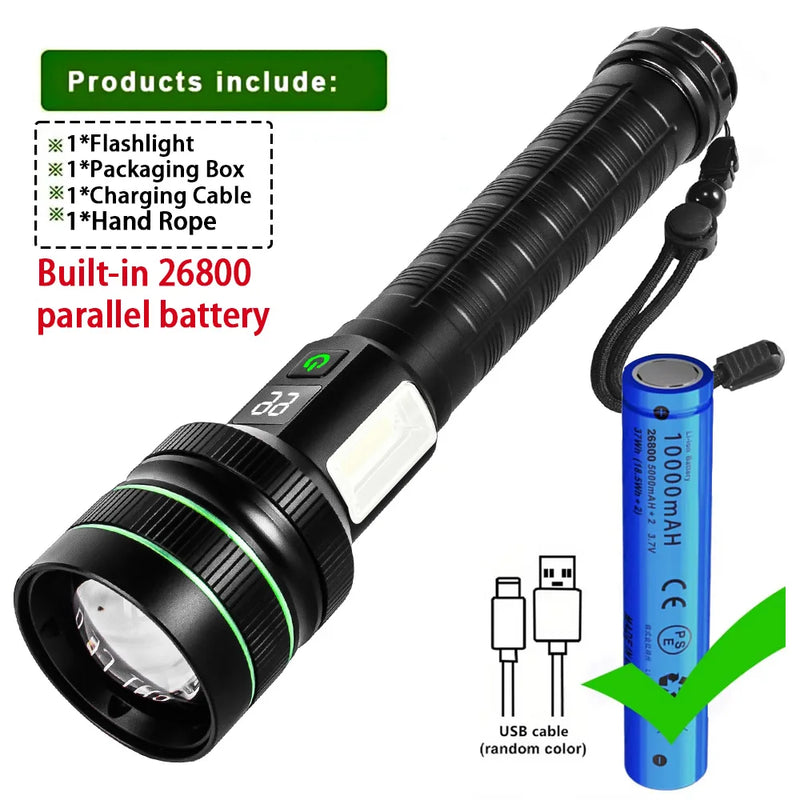 Super Long Range LED Flashlight USB Rechargeable Handheld - View 7 | SAMAG