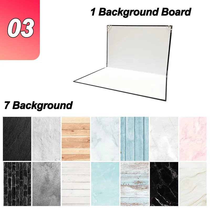 42x30cm Photography Backdrop Board 7 Pcs 2 Sided Photo Background Set 14 Wood Grain Studio Waterproof Product Photographic Props