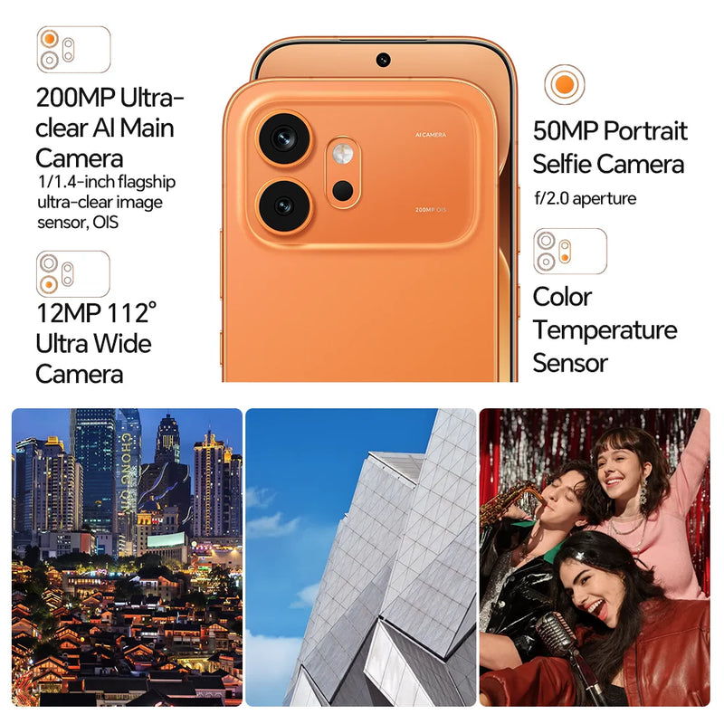 HONOR 600 5G Smartphone EU Version Snapdragon 7 Gen4 6.57” AMOLED Display 6400mAh 80W SuperCharge 8GB+256GB/512GB 200MP AI Ultra Night Camera OIS Metal Unibody Design NFC IP68