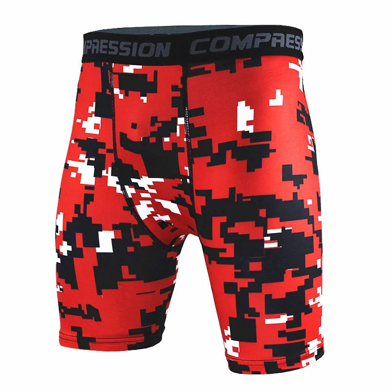 New Men's Compression Shorts Camouflage Sports Fitness Tight Pants Summer Stretch Quick Drying Running Basketball Base Shorts