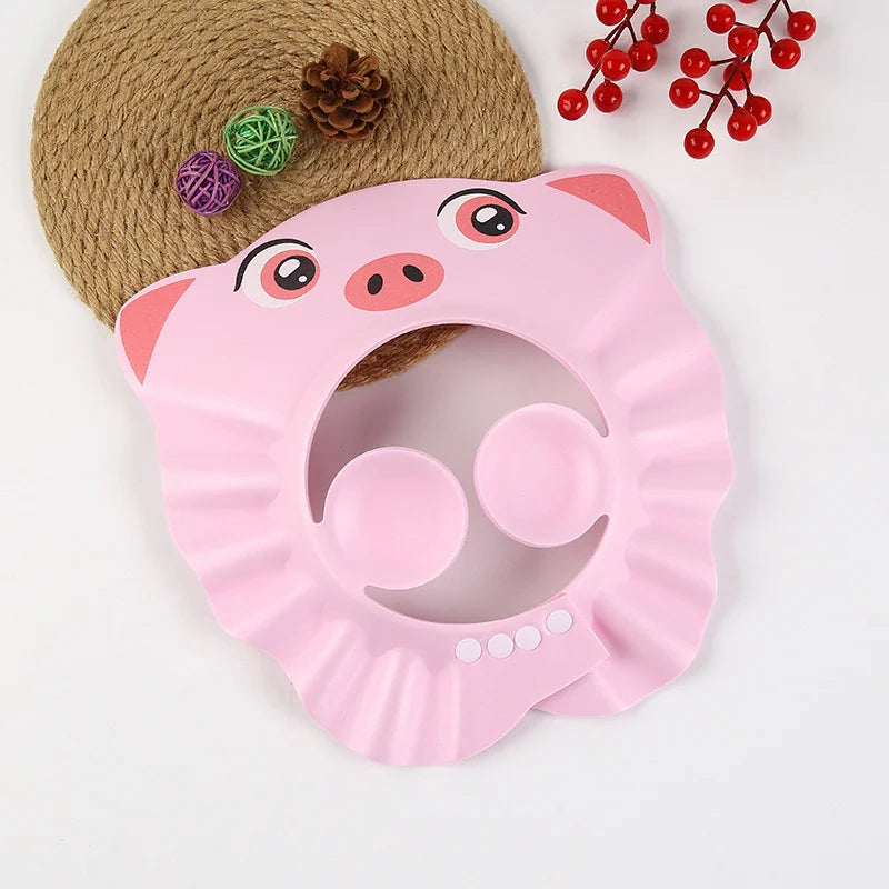 Cute Animal Shower Cap Safety Eye Protection Ear Protection Lightweight Cute Cartoon Baby Bath Protective Cap Shampoo Bath Care