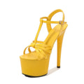 Sky High Platforms High Heels Women Sandals Patent Leather Sandalias De Mujer Verano 2025 Ankle Strap Tacones Sandalias Mujer