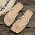Women's Slippers Minimalist Solid Color Flip Flops Soft Anti-slip Beach Leisure Chic All-Match Summer Footwear
