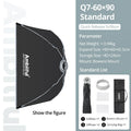 AMBITFUL 30x120cm 55cm 65cm 90cm One Touch Open Octagon/Rectangle Softbox Bowens Mount for Outdoor Studio Photography Side Wing