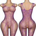 Sling Halter Neck Baby Dolls Underwear Fishnet Hollow Bodystockings Sexy Lingerie Women Cross Legged Crotchless Babydolls Dress