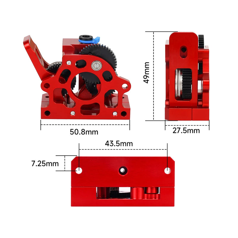 HGX LITE Extruder Dual Gear Extruder Hard Steel Reduction Gear High Speed Motor 3D Printer Parts for CR10 CR 10S Ender3 V2 VORON