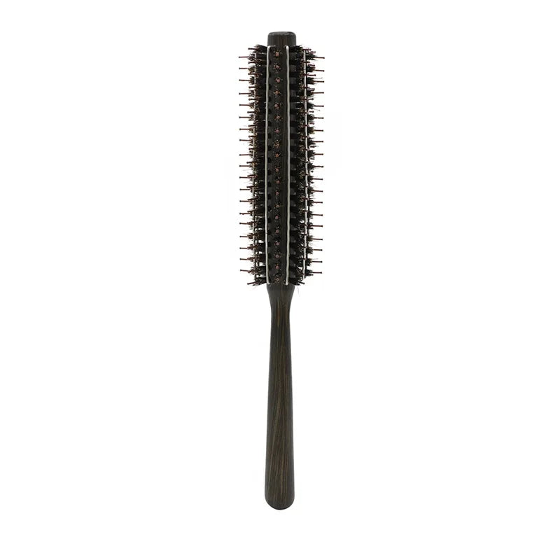 1Pcs Wood Handle Round Rolling Brush Straight Twill Hair Comb Boar Bristle Round Barrel Hair Curling Brush Hairdressing Tool