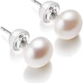 Natural Freshwater Pearl Stud Earrings Real 925 Sterling Sliver Earring Cultured White Pearl for Women Earring Jewelry Wholesale