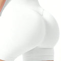 Women's Seamless Butt Lifting Sports Shorts, Suitable For Gym Workout, Cycling, Running, Black Tight Pants, Summer
