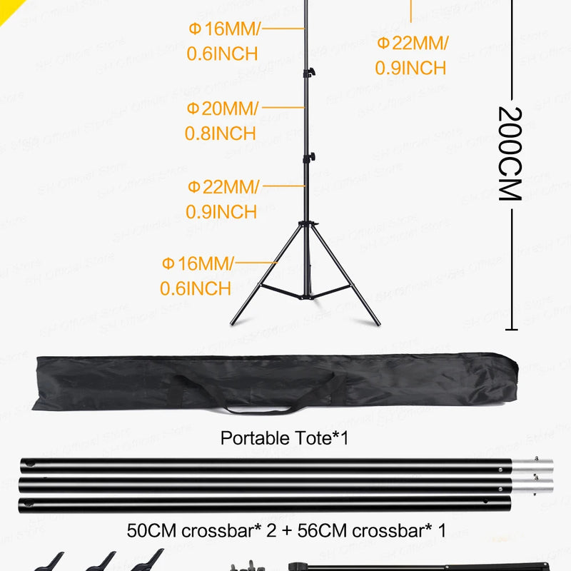Photography T-Shape Backdrop Background Stand Frame Support System Kit For Photo Studio Video Chroma Key Green Screen With Stand