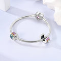 Silver Clasp 925 Sterling CZ Pave Clip Charms Daisy Beads Stopper Safety Chain Fit Original Bangle - Visuel 4 | SAMAG