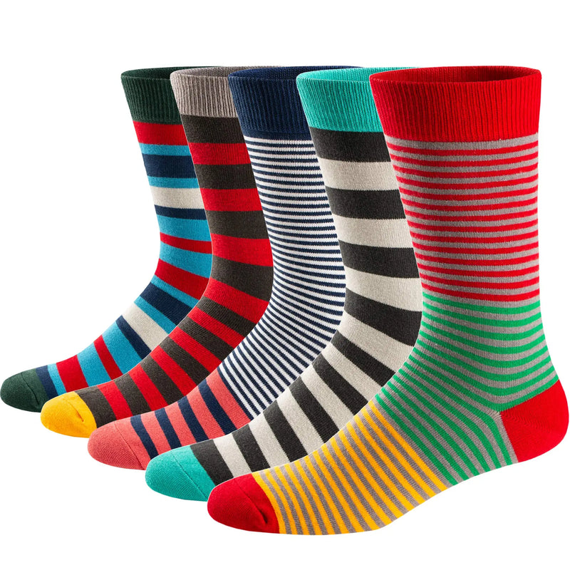 5 Pairs Men's Dress Socks Plus Large Size， Combed Cotton | SAMAG