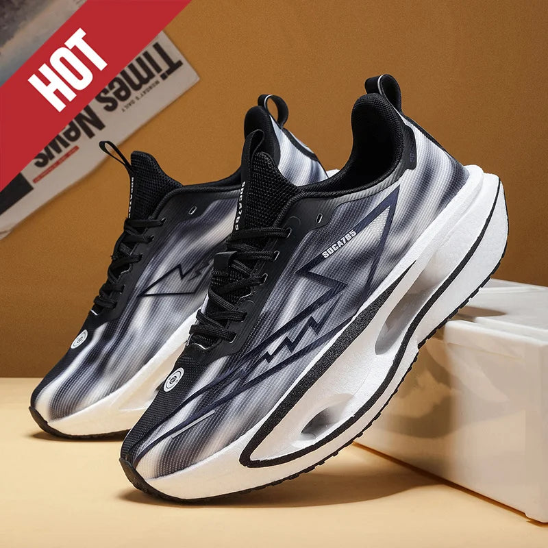 Cushion Running Shoes Carbon Plate Marathon Men Sports Breathable Lightweight Women's Comfy Athletic Antiskid Sneakers Casual