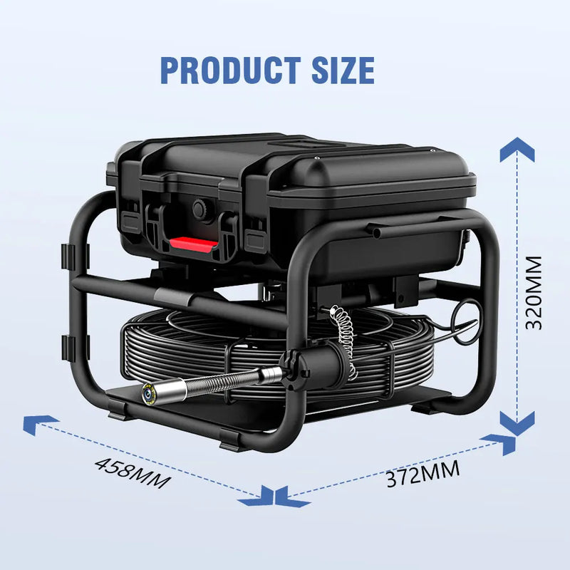 GAMWATER Sewer Pipe Inspection Camera with 512HZ Locator Self-Leveling Video+Audio Record Meter Counter 9"1080P Endoscope Camera