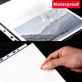 50PCS A4 Clear PVC Sheet Multipurpose File 11-Hole Loose Leaf Page Document Punched Pocket Folder Sheet Protector for File Pape