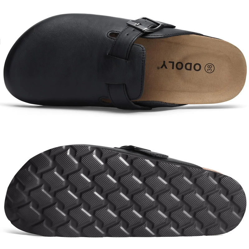 Asgard Unisex Vegan Leather Clogs Fashion Non-slip Cork Footbed Mules Slippers With Arch Support Lady Cozy Casual Potato Shoes