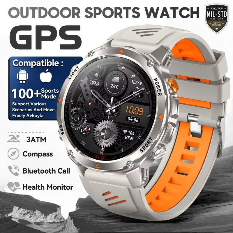 HT37 T-Rex 3 Pro Military GPS Smart Watch Waterproof Dual-band GNSS Compass Altimeter Swim 170 Sports Mode Watch with Flashlight