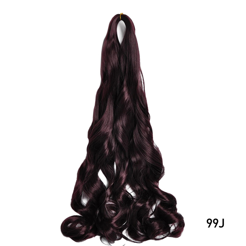 Loose Wave Braiding Hair Extensions 24" Synthetic Spiral Curls Braids Hair Pre Stretched Bouncy Braid French Curls Braiding Hair
