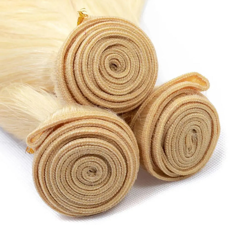 36 40 Inch Straight 613 Blonde Colored Human Hair Bundles 1/3/4 Pcs Remy Raw Hair Extensions 613 Colored Straight Weave Bundles