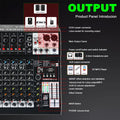 FULUODE X1-8C Audio Mixer 8-Channel Professional Mixer Console with 99 DSP Effects Mixing Board DJ Mixer with USB Bluetooth 48V