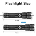 High Power Strong Light Long Range LED Flashlight USB Rechargeable Defense Flashlight Outdoor Telescopic Zoom Super Bright Torch