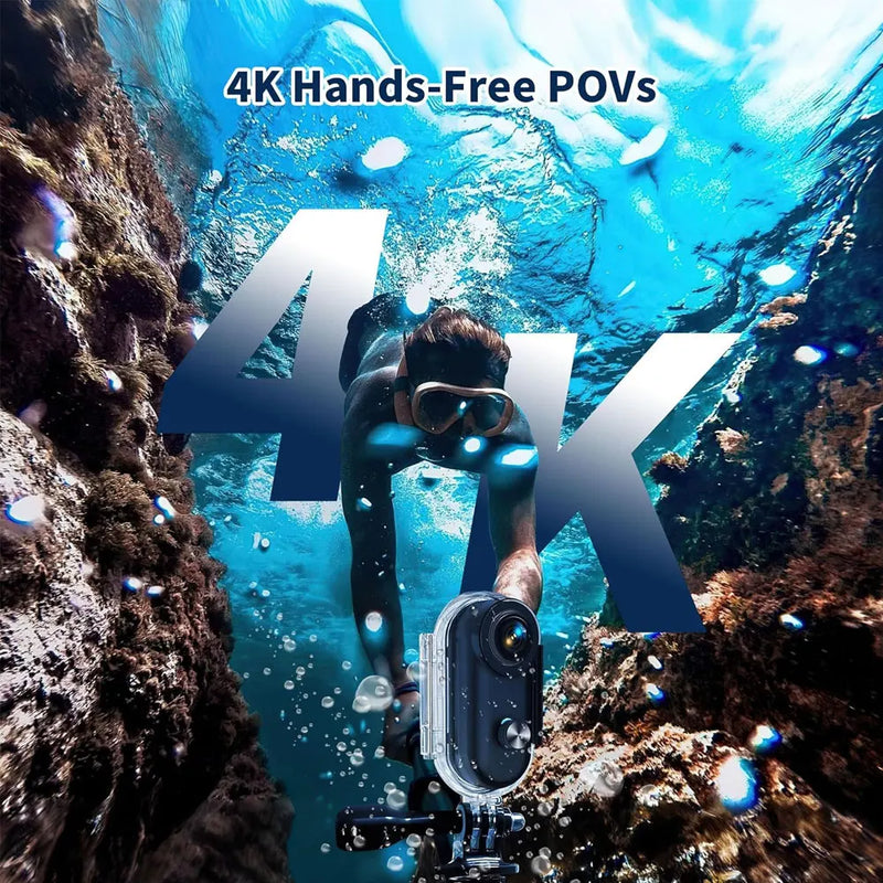 ANSVICAM 4K Mini HD WiFi Action Camera Waterproof Magnetic Clip Click Chest Body Motorcycle POV Wearable Thumb Video Vlog Camera