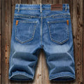 Summer Shorts Jeans Men Denim Pants Stretch Dark Blue | SAMAG
