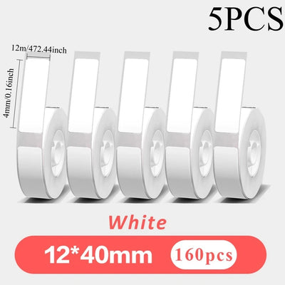 5 rolls of white portable label paper, self - adhesive | SAMAG
