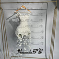 Amanda Fashionable 3D Flowers Cocktail Homecoming Dress Scoop Neck Velvet Special Occasion Gown Robes De Soiree Customized