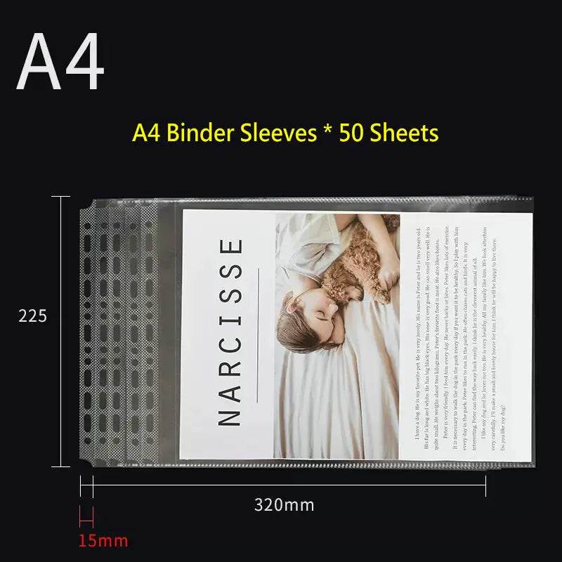 2-Ring Binder A4 Landscape Paper Organizer Document Binder A5 B5 Transparent Binder Sleeves 2-hole File Folder For Documents