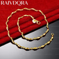 18K Gold Plated 45cm Chain Necklace For Women Men Charm Trend Birthday Gifts Fashion Party Fine Jewelry