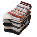 5pairs Unisex Ethnic Style Vintage Thick Wool Warm Crew | SAMAG
