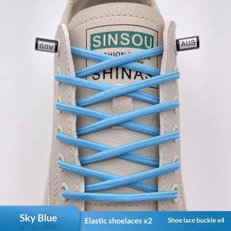 Elastic Lazy Shoelaces Thickened Round Quick Fit One Size Universal Sneaker Accessories For Adults Kids