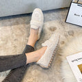 Lambwool Moccasins Femme Curly Sheep Fur Flats Woman Warm Plush Loafers Winter Cotton Shoes Women Furry Snow Boot