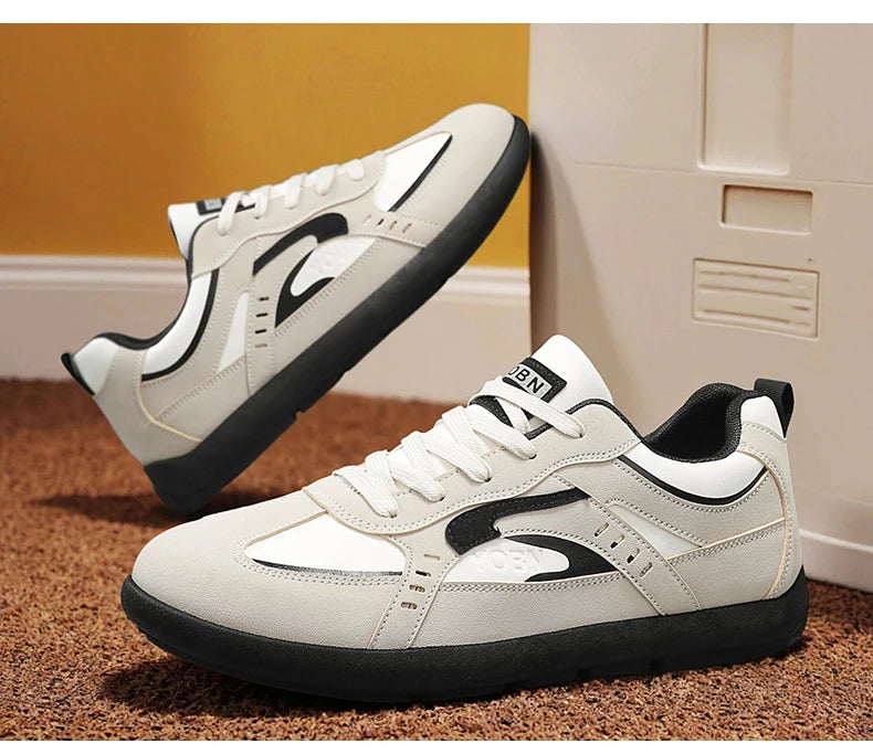 Men's Casual Sports Shoes with Low Heel Round Toe Soft Sole Multi-color Design Fashionable Large Size Walking Board Shoes