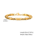 Gold Color Men's Chain Bracelet, Hip Hop Stainless Steel Chunky Wristband, Rock Punk Jewelry Gift for Dad - Visuel 16 | SAMAG