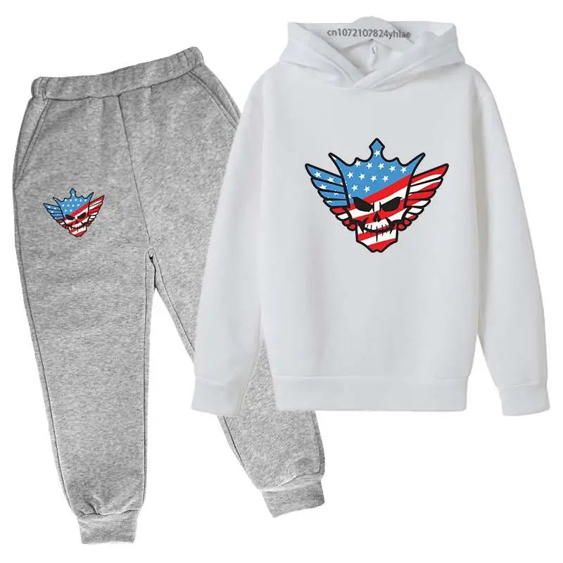 Kids Autumn Spring Fashion Cody WWE Pullover Hoodie+Pants | SAMAG