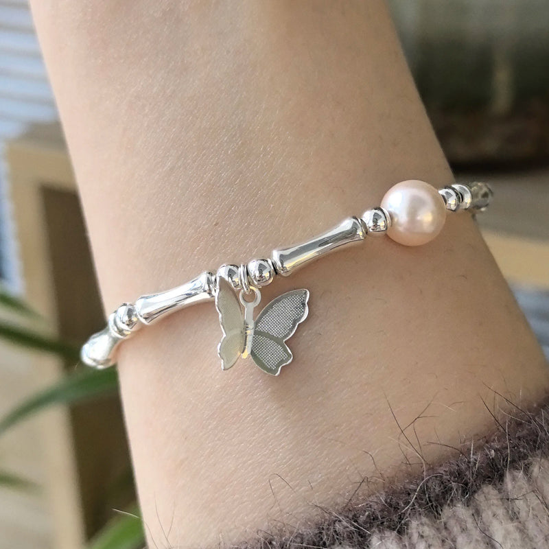 VENTFILLE 925 Sterling Silver Butterfly Bracelet for Girl Bead String Design Insect Fashion Versatile - Visuel 20 | SAMAG